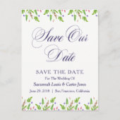 Summer Flowers Bruiloft Save The Date Briefkaart (Voorkant)
