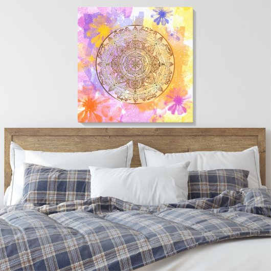 Summer Flowers Canvas Afdruk (Insitu (Slaapkamer))