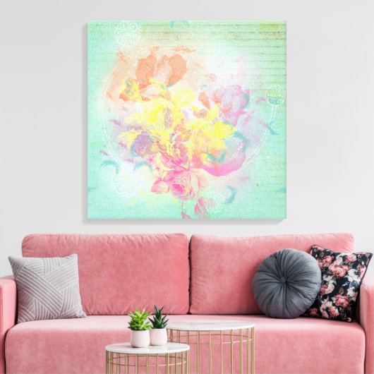 Summer Flowers Canvas Afdruk (Insitu (Woonkamer))