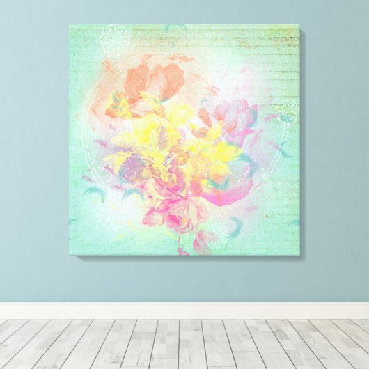 Summer Flowers Canvas Afdruk (Insitu (Houten vloer))