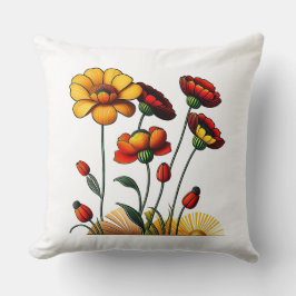 Summer Flowers Cotton Sierkussen