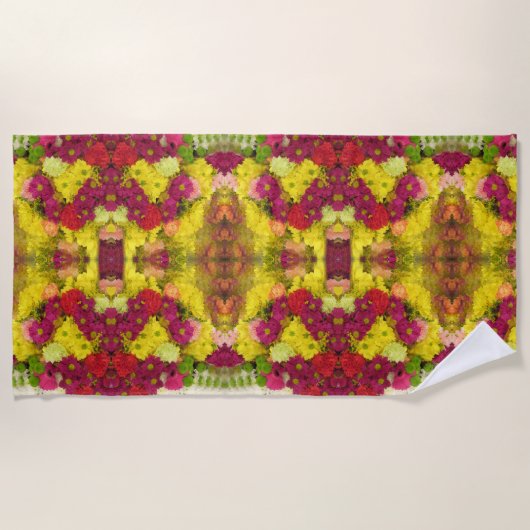Summer Flowers Design for Beach Towel Strandlaken (Voorkant)