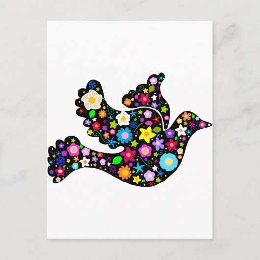 Summer Flowers Dove Briefkaart (Voorkant)