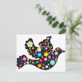 Summer Flowers Dove Briefkaart (Staand voorkant)