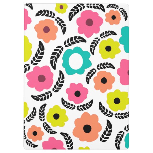 Summer Flowers en Black Leaf Klembord (Achterkant)