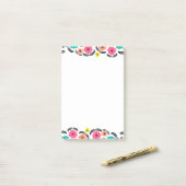 Summer Flowers en Black Leaf Post-it® Notes (Op bureau)