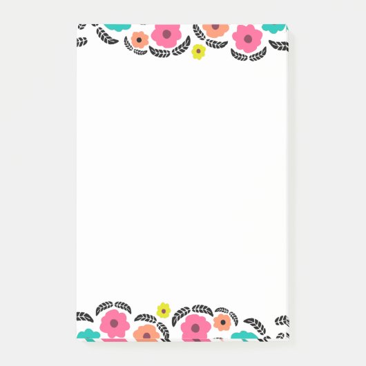 Summer Flowers en Black Leaf Post-it® Notes (Voorkant)