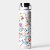 Summer Flowers en Butterfly Waterfles (Achterkant)