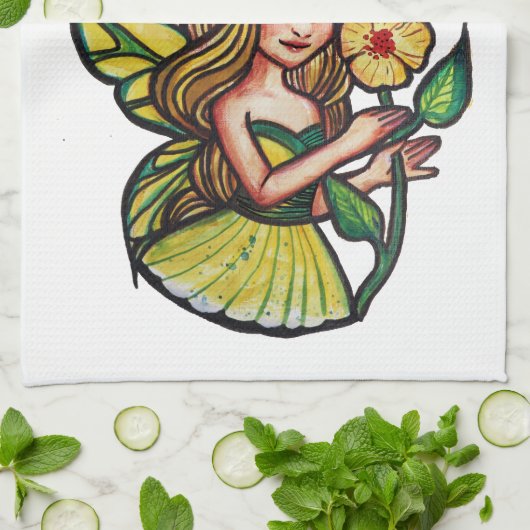 Summer Flowers Fairy Theedoek (Gevouwen)