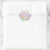 Summer Flowers Floral Round Wedding Sticker (Tas)
