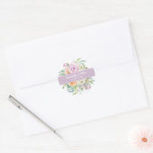 Summer Flowers Floral Round Wedding Sticker (Envelop)