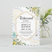 Summer Flowers Golden Lijst Rehearsal Kaart (Staand voorkant)