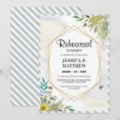 Summer Flowers Golden Lijst Rehearsal Kaart (Voorkant / Achterkant)