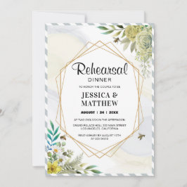 Summer Flowers Golden Lijst Rehearsal Kaart