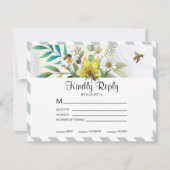 Summer Flowers Golden Lijst RSVP Kaartje (Voorkant)