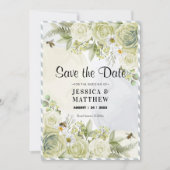 Summer Flowers Golden Lijst Save The Date (Voorkant)
