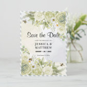 Summer Flowers Golden Lijst Save The Date (Staand voorkant)