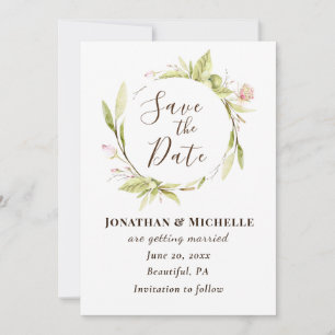 Summer Flowers Greenery Floral Lijst Wedding Save The Date
