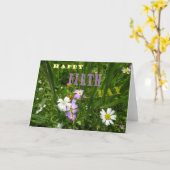 Summer Flowers Happy Birthday Wenskaart Kaart (Gele Bloem)