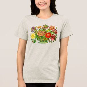 Summer Flowers in een mandje,  kunst Tri-Blend Shirt