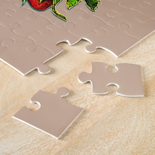 Summer Flowers in the Basket, Beige Background Legpuzzel (Zijkant)