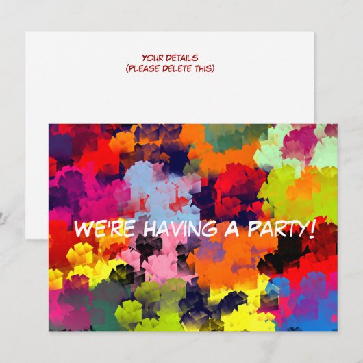 SUMMER FLOWERS INVITATION (Voorkant / Achterkant)