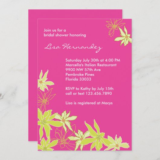 Summer Flowers Kaart (Voorkant / Achterkant)