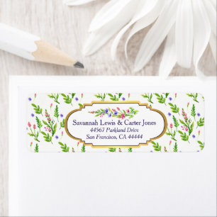 Summer Flowers Passen getrouwd Retouradres Etiket