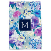 Summer Flowers Pattern Pastel Colors Medium Cadeauzakje (Achterkant)