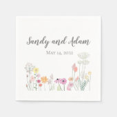 Summer Flowers Personalized Wedding Napkins Servet (Voorkant)