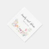 Summer Flowers Personalized Wedding Napkins Servet (Hoek)