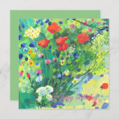 Summer flowers, poppys feestdagenkaart (Voorkant / Achterkant)