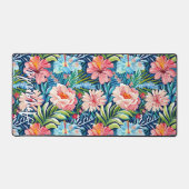 Summer Flowers Tropical Floral Pattern Girly Bureaumat (Voorkant)
