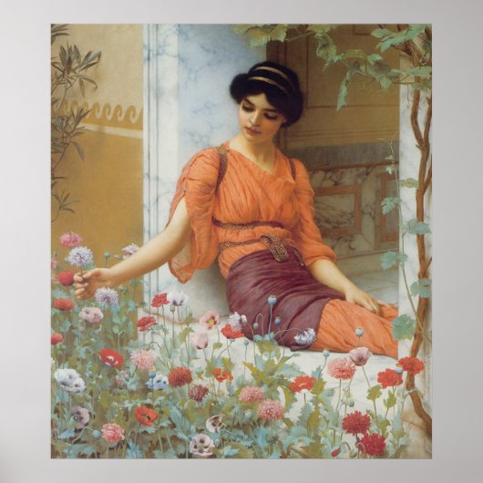 Summer Flowers van John William Godward Poster (Voorkant)