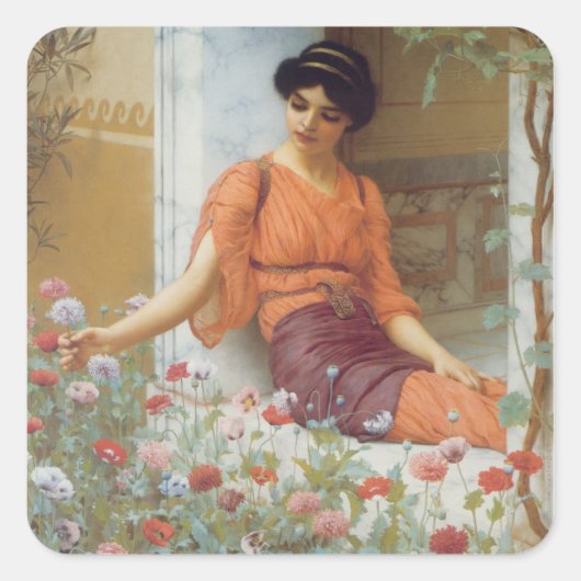 Summer Flowers Vierkante Sticker (Voorkant)