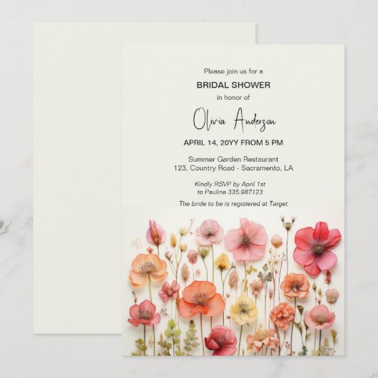 Summer Flowers Vlinders Vrijgezellenfeest Kaart (Voorkant / Achterkant)