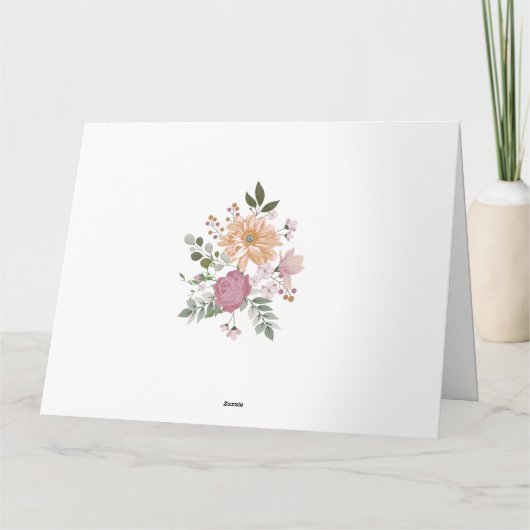 Summer Flowers Weddenschap Dank je Kaart (Achterkant)