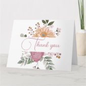 Summer Flowers Weddenschap Dank je Kaart (Voorkant)