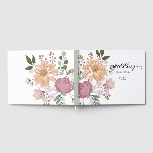 Summer Flowers Wedding Guest Book Gastenboek (Volledig)
