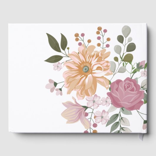 Summer Flowers Wedding Guest Book Gastenboek (Achterkant)