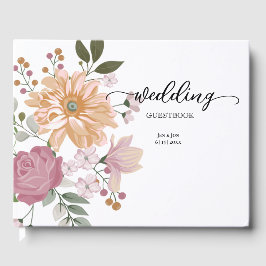 Summer Flowers Wedding Guest Book Gastenboek