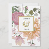 Summer Flowers Wedding Kaart (Voorkant)