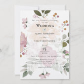 Summer Flowers Wedding Kaart (Achterkant)