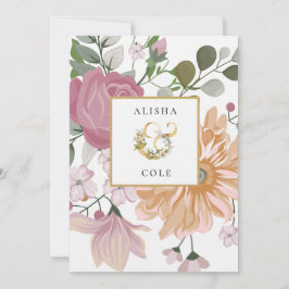 Summer Flowers Wedding Kaart