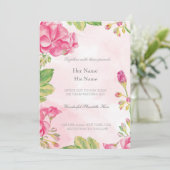 Summer Flowers Wedding Kaart (Staand voorkant)