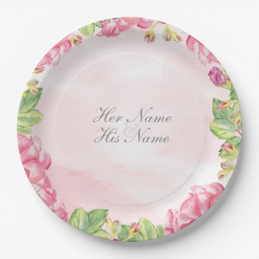 Summer Flowers Wedding Papieren Bordje (Voorkant)