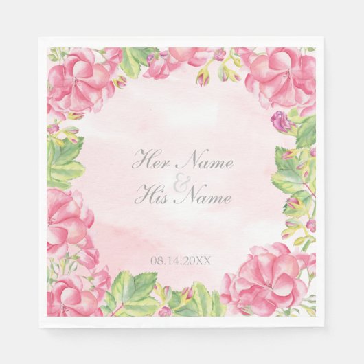 Summer Flowers Wedding Servetten (Voorkant)