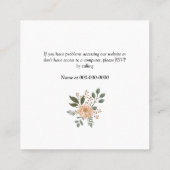 Summer Flowers Wedding Website RSVP Vierkante Visitekaartje (Achterkant)