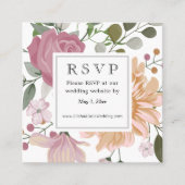 Summer Flowers Wedding Website RSVP Vierkante Visitekaartje (Voorkant)