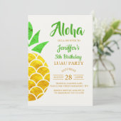 Summer Folie Gold Geometric Pineappel | Geboorteda Kaart (Staand voorkant)